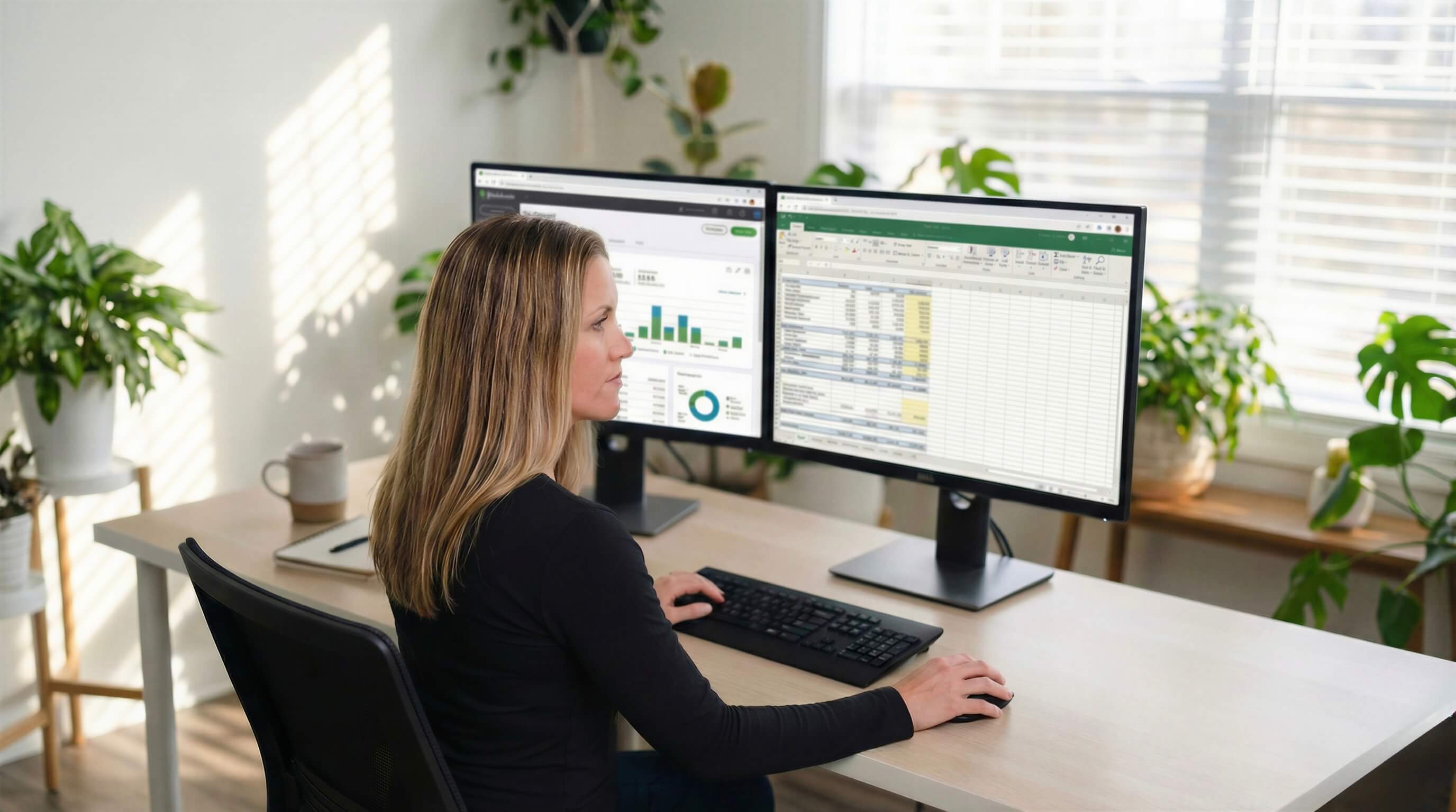 Bookkeeping partner working with organized financial records