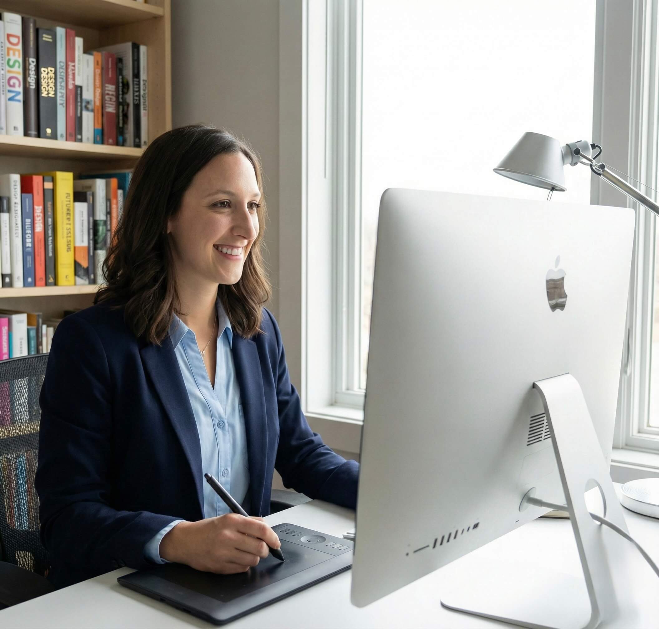 Graphic design partner developing brand materials