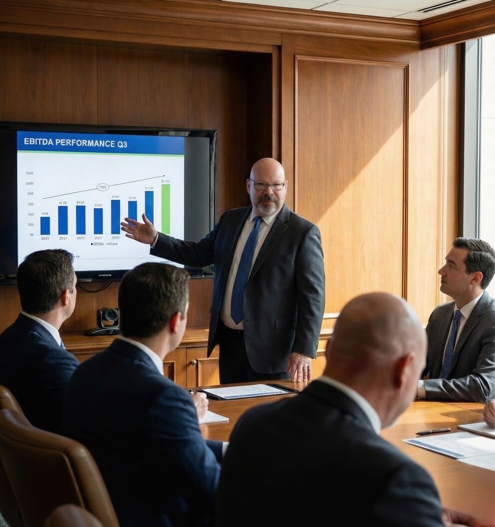 Financial strategy partner reviewing business performance