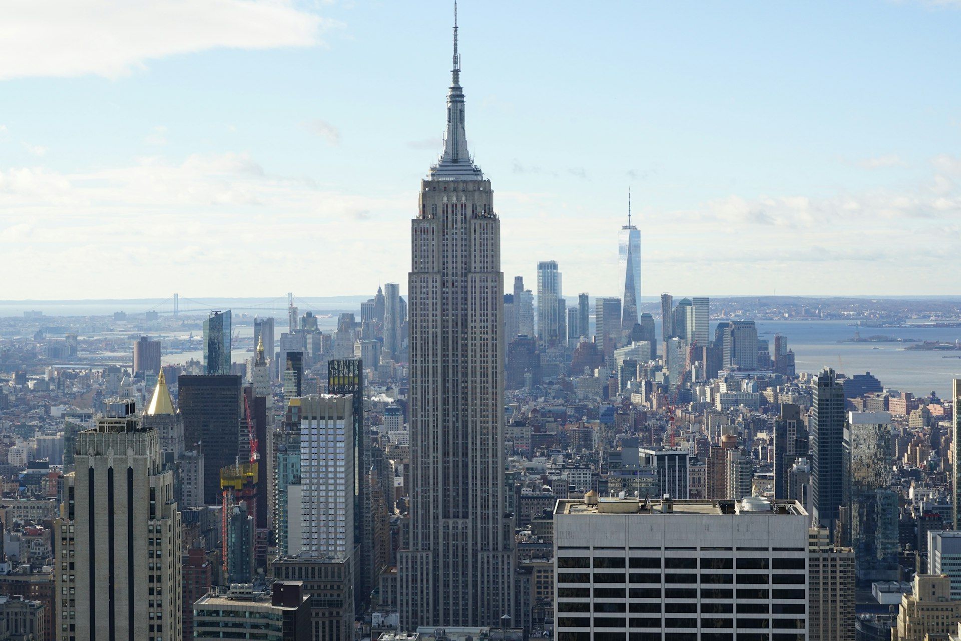The Empire State Building rising above the Midtown Manhattan skyline in New York City.