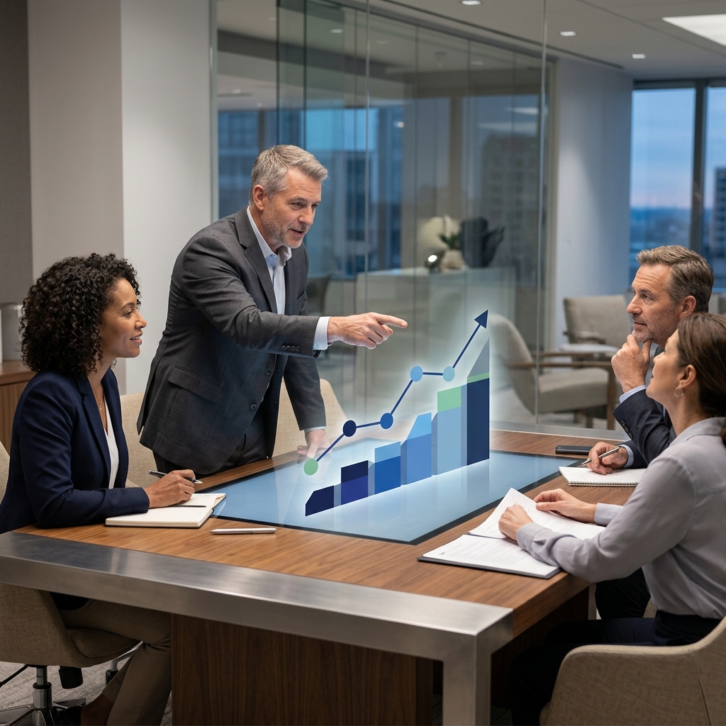 Strategic consulting session illustrating measurable business growth